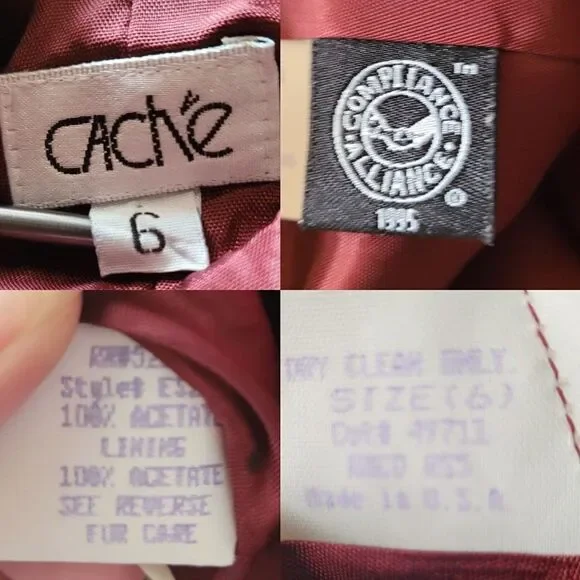 Vintage 90's Cache Gown 6 Oxblood Maroon Halter Backless Knotted Waist Aline USA - Picture 4 of 17